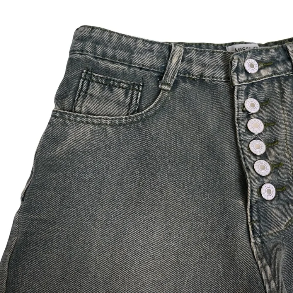 Misslook Women's S Exposed Button Fly Cutoff Jean Shorts